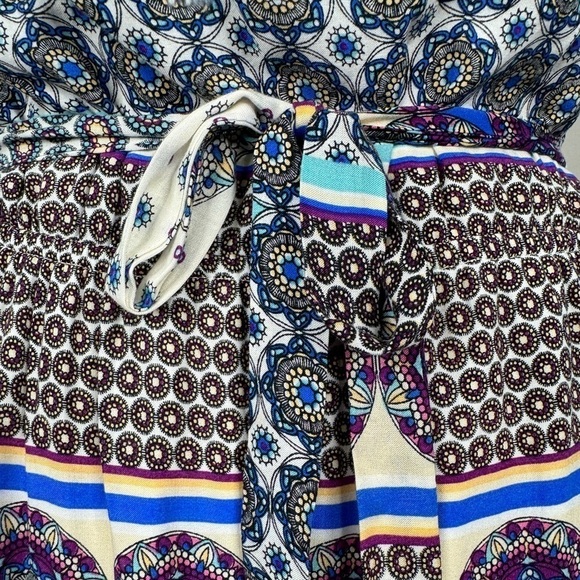 Crescent Women’s Gorgeous Kaleidoscope Pattern Open Back Maxi Dress Size Large - Picture 9 of 11